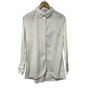 Tyler Boe Cotton Long Sleeve Button up Top White Size M Long Stretch Poet Flaw*